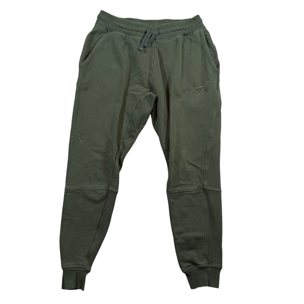 Gymshark Mens Olive Green Cotton Tapered Joggers‎ Sweatpants GMBT4063 Small